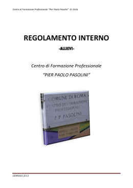 regolamento interno - CFP Pier Paolo PASOLINI