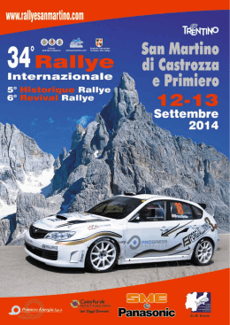 SABATO 13 SETTEMBRE - Rally di San Martino