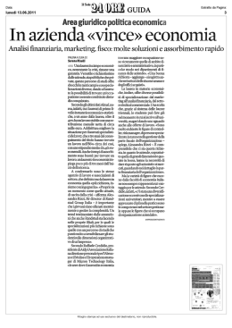 In azienda vince   economia - Sistema universitario pisano