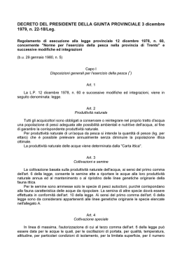 DECRETO DEL PRESIDENTE DELLA GIUNTA