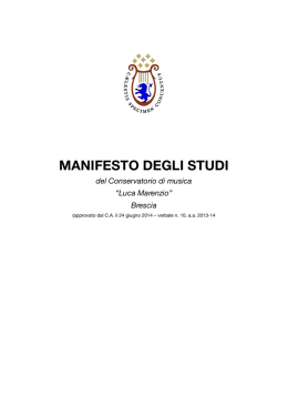 manifesto degli studi 2014-15 - Conservatorio di Musica "Luca