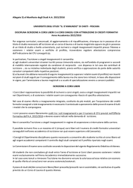 corsi liberi - Universit&agrave; degli Studi "G. d`Annunzio"