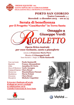Serata di beneficenza Omaggio a Giuseppe Verdi