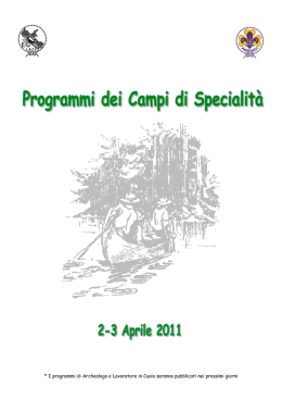 Programmi Campi di Specialità 2011