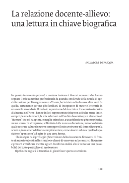 La relazione docente-allievo: una lettura in chiave