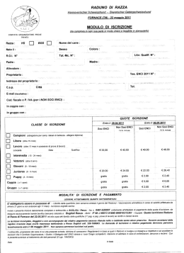 RADUNO DI RAZZA MODULO DI ISCRIZIONE