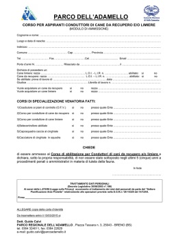 Modulo Ammissione corso cani