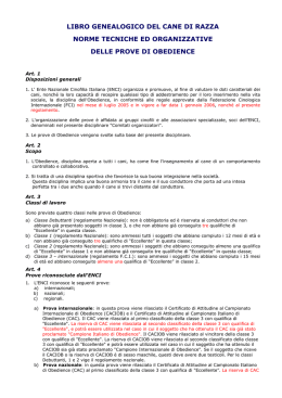 Nuovo Regolamento - Campionato di Allevamento SAS 2010