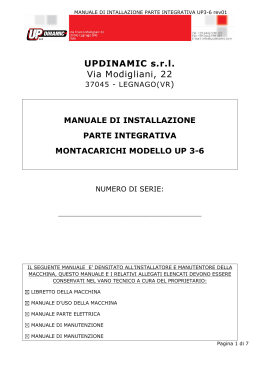 manuale di installazione parte integrativa montacarichi