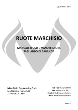 Manuale di istruzioni Ruote 2014