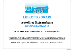 LIBRETTO ORARI Autolinee Extraurbane EDIZIONE 2012/2013 IN