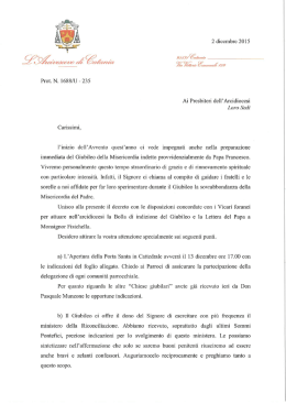 Lettera dell`arcivescovo ai Presbiteri dell