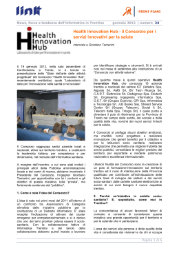 Health Innovation Hub - il Consorzio per i servizi innovativi per