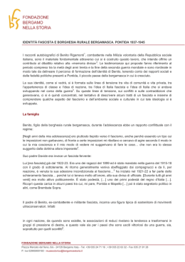 Identit&agrave; fascista e borghesia rurale bergamasca. Pontida 1937-1945