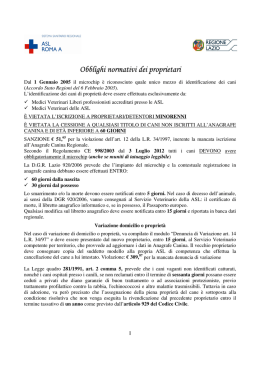 Obblighi normativi dei proprietari