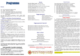 Orario ore 8.30 - Iscrizioni ed ingresso cani ore 10,00