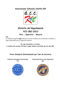 K9t Prove Standard Internazionali per cani da soccorso FCI e IRO