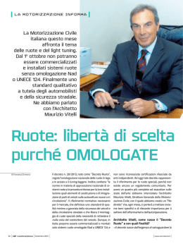 Ruote: libertà di scelta e vendita, purché oMoLogAtE