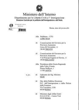 Dipartimento per le Libertà Civili e 1` Immigrazione
