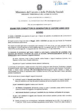 Bando di esame e alla Domanda di ammissione