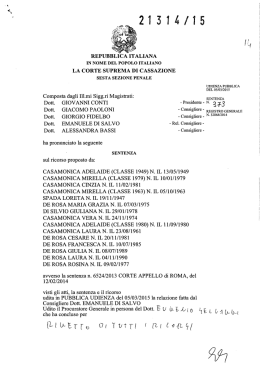 Sentenza - Archivio Penale
