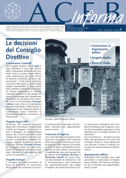Le decisioni del Consiglio Direttivo