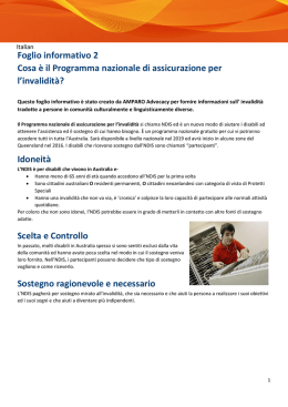 Foglio informativo 2 Cosa è il Programma nazionale di