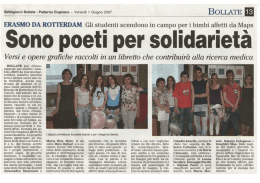 Progetto NONSOLOPAROLE, la solidariet&agrave; degli studenti