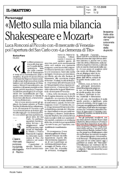 «Metto sulla mia bilancia