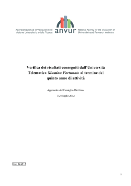 Verifica dei risultati conseguiti dall`Universit&agrave; Telematica