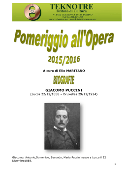 Giacomo Puccini - TEKNOTRE Istituto di Cultura