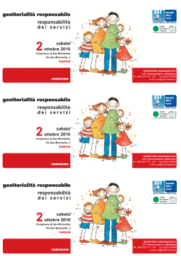 Programma del convegno genitorialit&agrave;