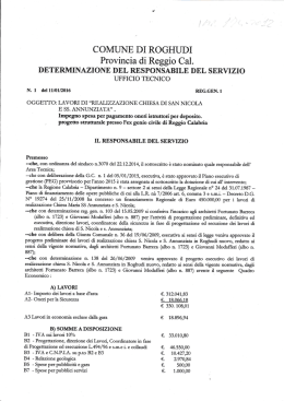 Vedi Determina - Comune di Roghudi