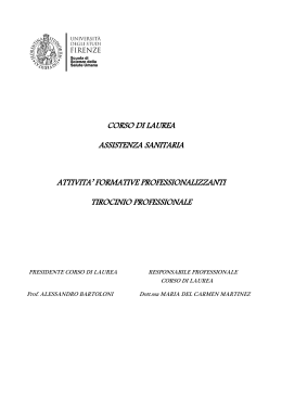 corso di laurea assistenza sanitaria attivita` formative
