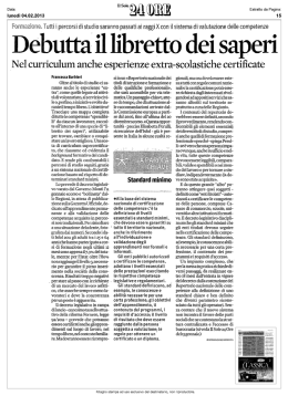 Debutta il libretto dei saperi