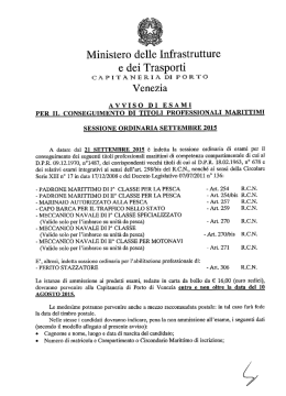 Avviso Esami Settembre 2015