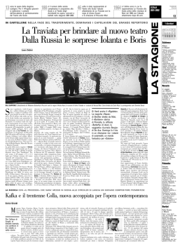 La Traviata per brindare al nuovo teatro Dalla Russia le sorprese