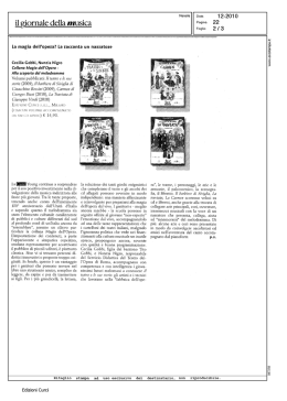 01/12/2010 Giornale della Musica LA MAGIA DELL