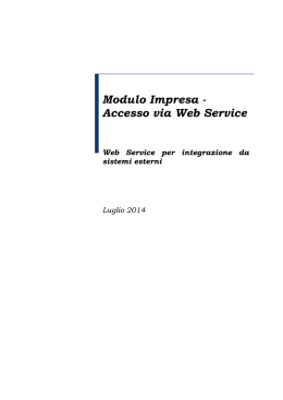 Modulo Impresa - Accesso via Web Service