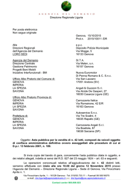 Vendita auto e moto confiscate