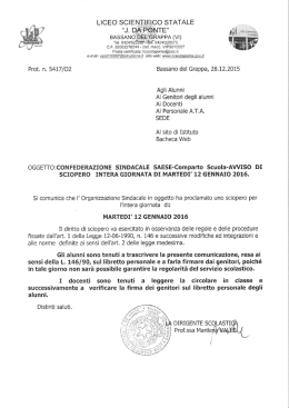 Sciopero 12.01.2016 - Liceo Scientifico Jacopo da Ponte