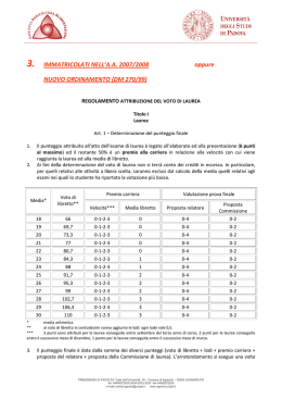 Lauree triennali e specialistiche (v.o. D.M. 509/99)