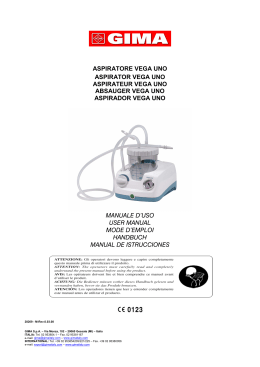 manuale istruzioni aspiratore Vega uno