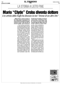 Mario "Clyde" Crobu diventa dottore