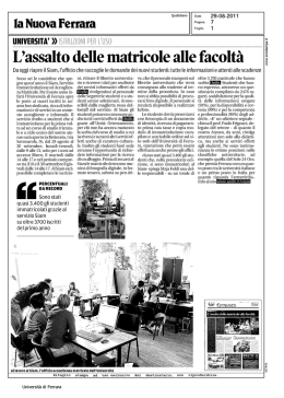 la Nuova Ferrara - Universit&agrave; degli Studi di Ferrara