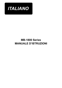 MB-1800 Series MANUALE D`ISTRUZIONI