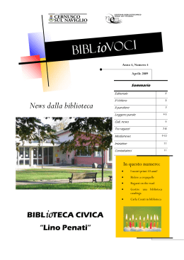 Bibliovoci - Aprile 2009 - Comune di Cernusco sul Naviglio