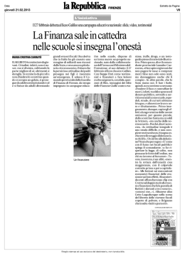 La Finanza sale in cattedra nelle scuole si insegna l`onest&agrave;