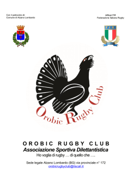 OROBIC RUGBY CLUB Associazione Sportiva Dilettantistica