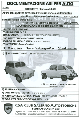documentazione asi-per auto